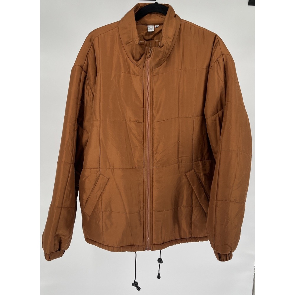 Fuda 100% Silk‎ Packable Quilted Jacket Dolman Style Oversized Coat Unisex XL